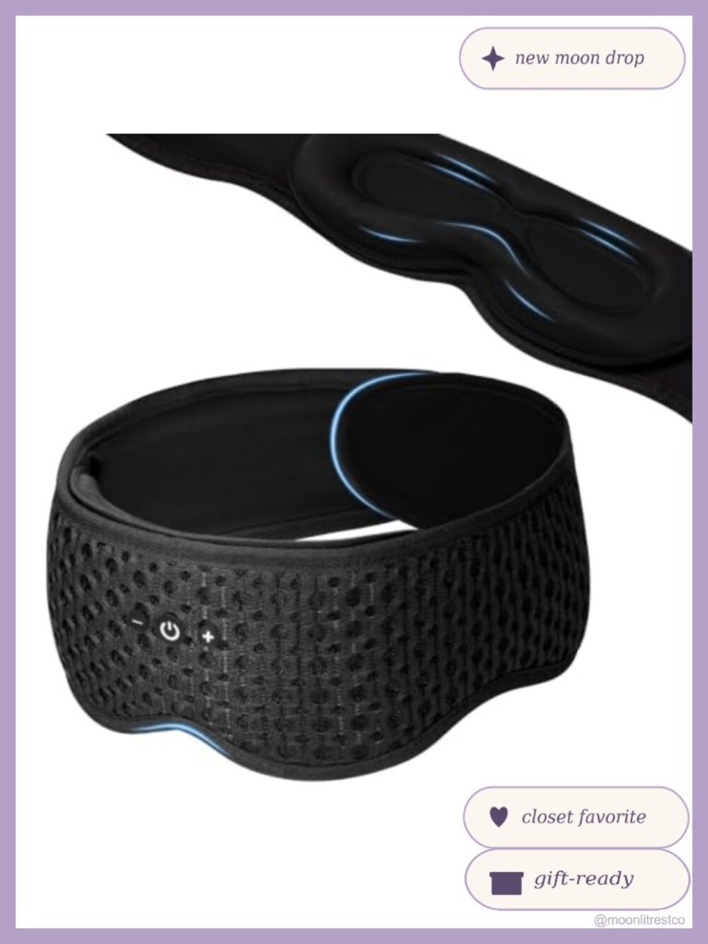 3D Contoured Bluetooth Sleep Mask Adjustable Thin Speakers
